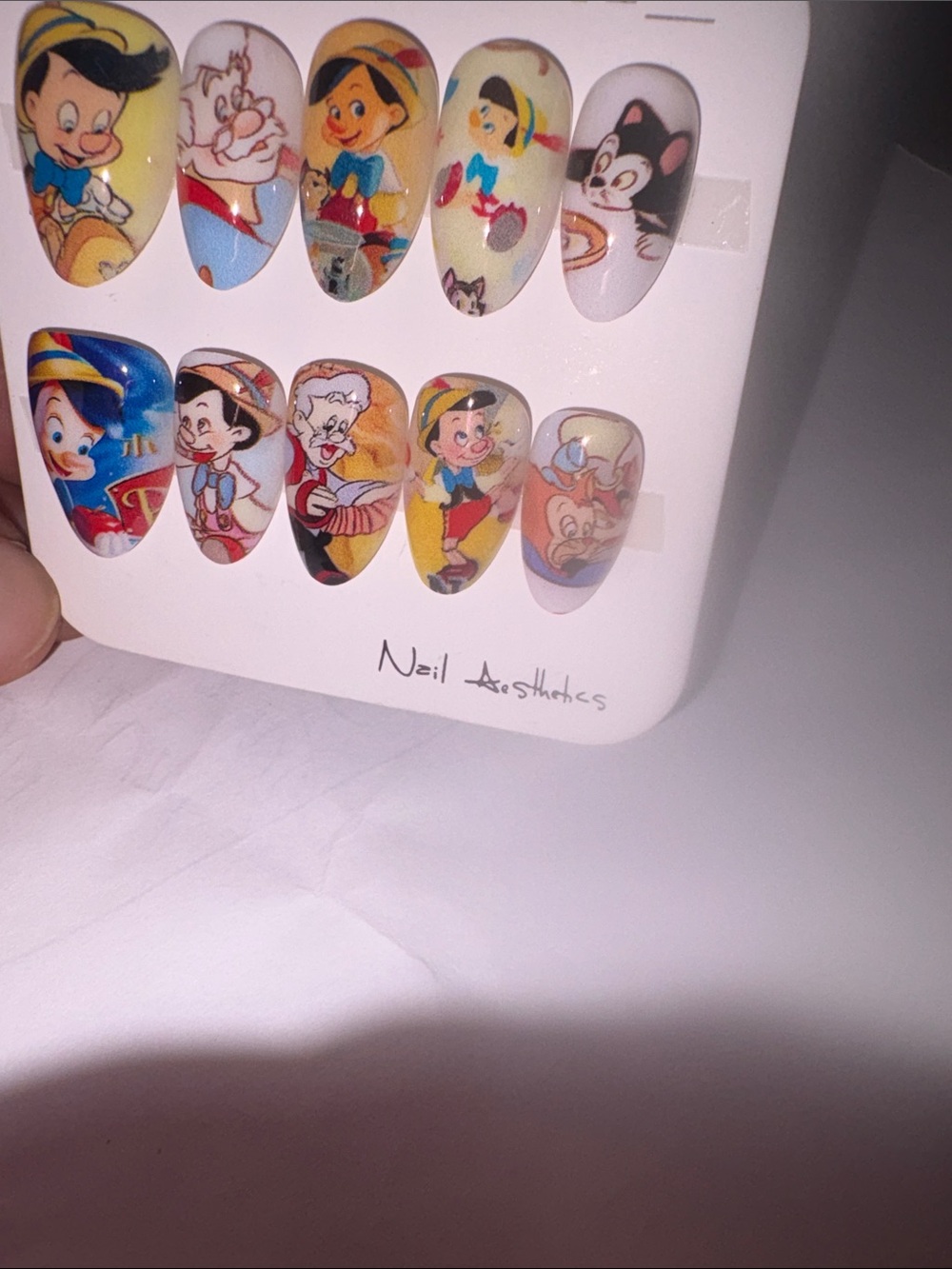 Pinocchio CUSTOM MADE PREMIUM Press-On Nail Set  DISNEY LOVERS, REUSABLE SZ L